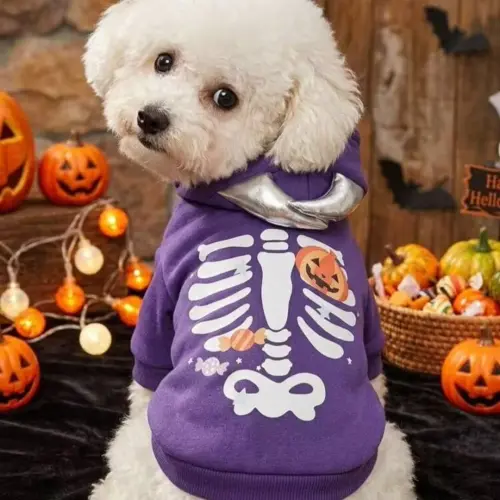 Abrigo morado Halloween con cuernos S — imagen 2