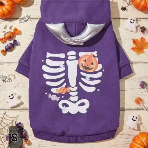 Abrigo morado Halloween con cuernos S — imagen 1