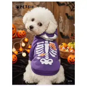 Abrigo morado Halloween con cuernos S miniatura 2